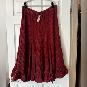 NWT Deep Red Knit Skirt